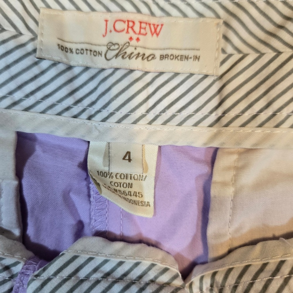 J.Crew Womens Lavender Broken-in Chino Shorts Cotton Casual Preppy Size 4 - Picture 6 of 7